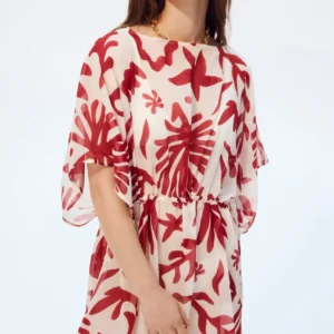 Scarlet Tropic Sheer Cover-Up Dress