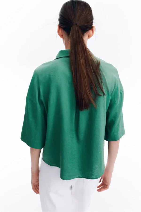 Relaxed Short Sleeve Linen Shirt